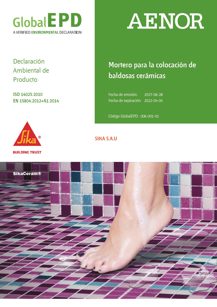 AENOR GlobalEPD - Cerámica - Formato DAP construcción