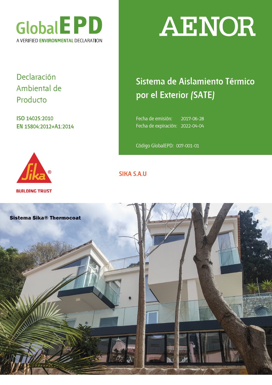 AENOR GlobalEPD - SATE - Formato DAP construcción
